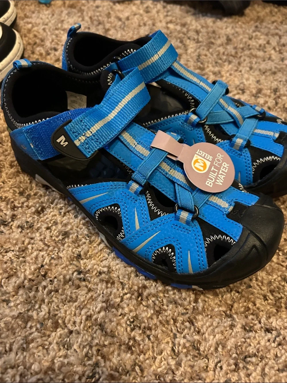 Merrell Blue and Black Kids Water Shoes - Closed Toe Sandals
